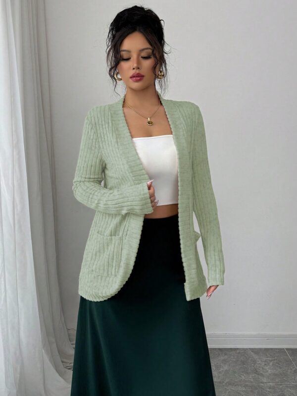 Chaqueta de Terciopelo Acanalada Casual con Bolsillos - Image 29