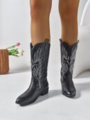Botas de Tacón Alto Bordadas Elegantes para Mujer