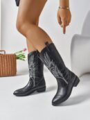 Botas de Tacón Alto Bordadas Elegantes para Mujer