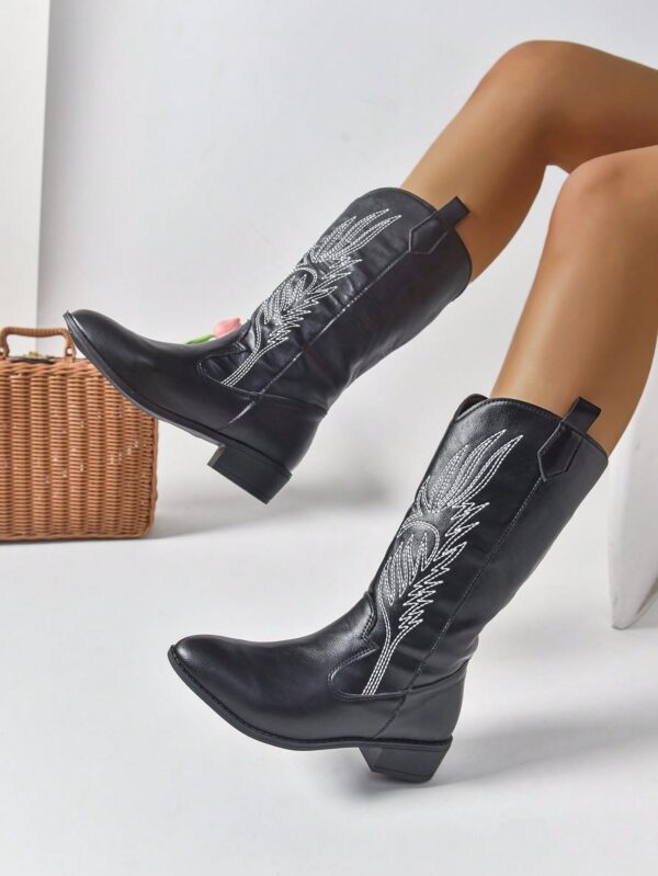 Botas de Tacón Alto Bordadas Elegantes para Mujer - Image 9