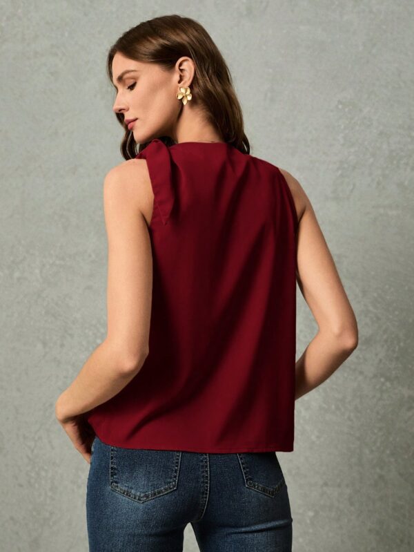 Blusa Negra Asimétrica con Nudo en Hombro y Cuello - Image 17