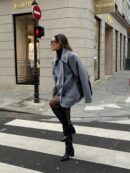 Abrigo de Punto Corto y Sobredimensionado para Otoño/Invierno