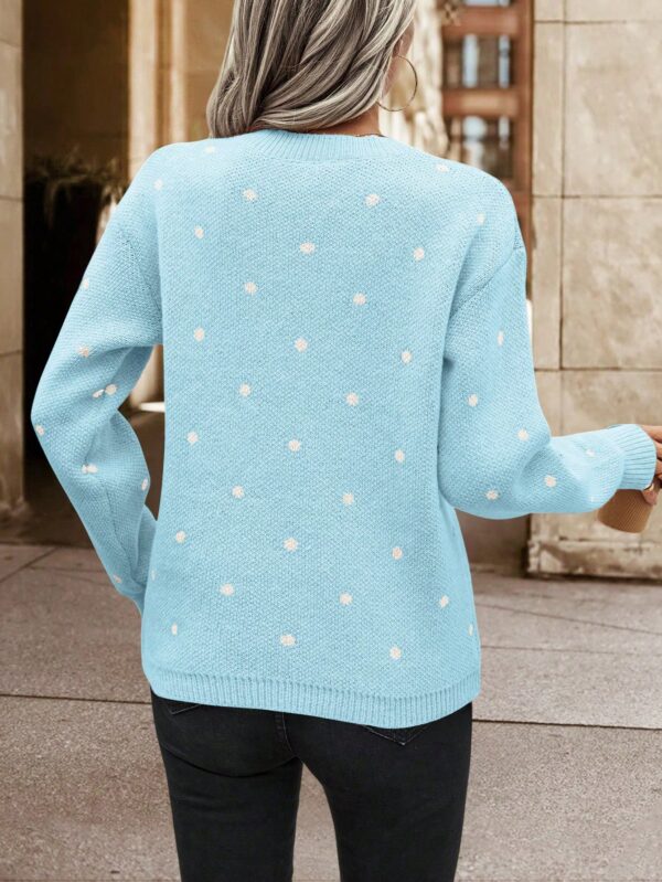 Sweater Puntilla Lunares, Manga Larga y Hombros Caídos - Image 26