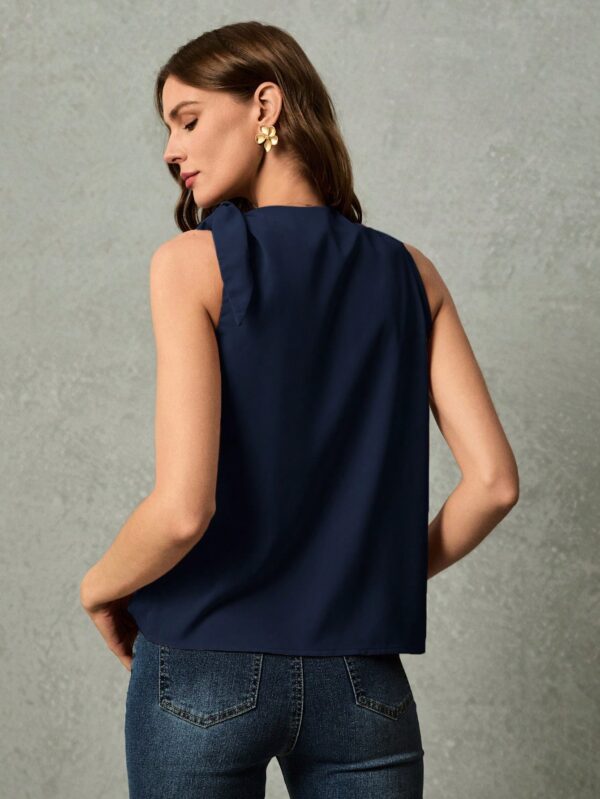 Blusa Negra Asimétrica con Nudo en Hombro y Cuello - Image 23