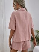 Conjunto Casual de Camisa y Shorts con Bolsillos