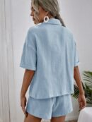Conjunto Casual de Camisa y Shorts con Bolsillos