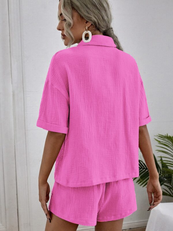 Conjunto Casual de Camisa y Shorts con Bolsillos - Image 7