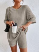 Conjunto Casual de Remera y Shorts Estilo Biker en Tejido Canale