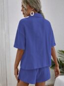 Conjunto Casual de Camisa y Shorts con Bolsillos