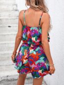 Mono Corto Boho con Estampado Completo y Volantes
