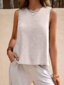 Conjunto Casual Top de Tirantes y Pantalón de Pierna Ancha