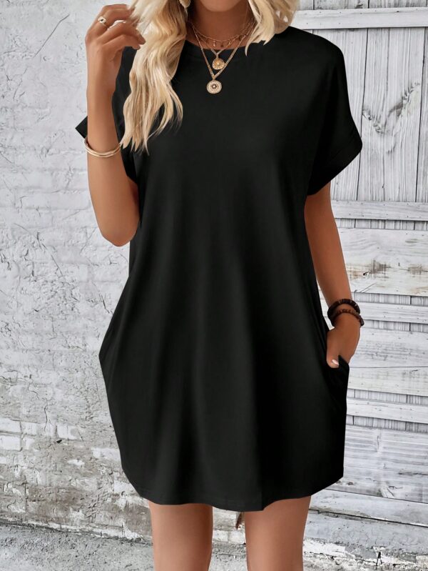 Vestido Casual Manga Murciélago con Bolsillo Oculto - Image 3