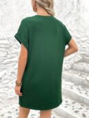 Vestido Casual Manga Murciélago con Bolsillo Oculto