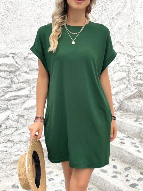 Vestido Casual Manga Murciélago con Bolsillo Oculto - Image 119