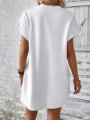 Vestido Casual Manga Murciélago con Bolsillo Oculto