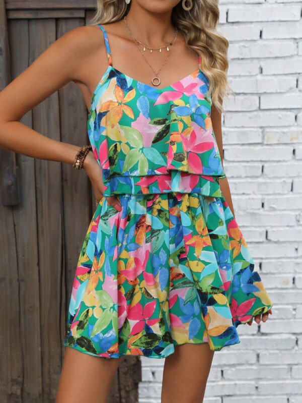 Mono Corto Boho con Estampado Completo y Volantes - Image 5