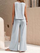 Conjunto Casual Top de Tirantes y Pantalón de Pierna Ancha