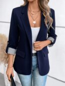 Blazer Casual para Mujer con Manga Ajustable y Botón Único