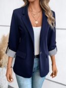 Blazer Casual para Mujer con Manga Ajustable y Botón Único