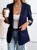 Blazer Casual para Mujer con Manga Ajustable y Botón Único