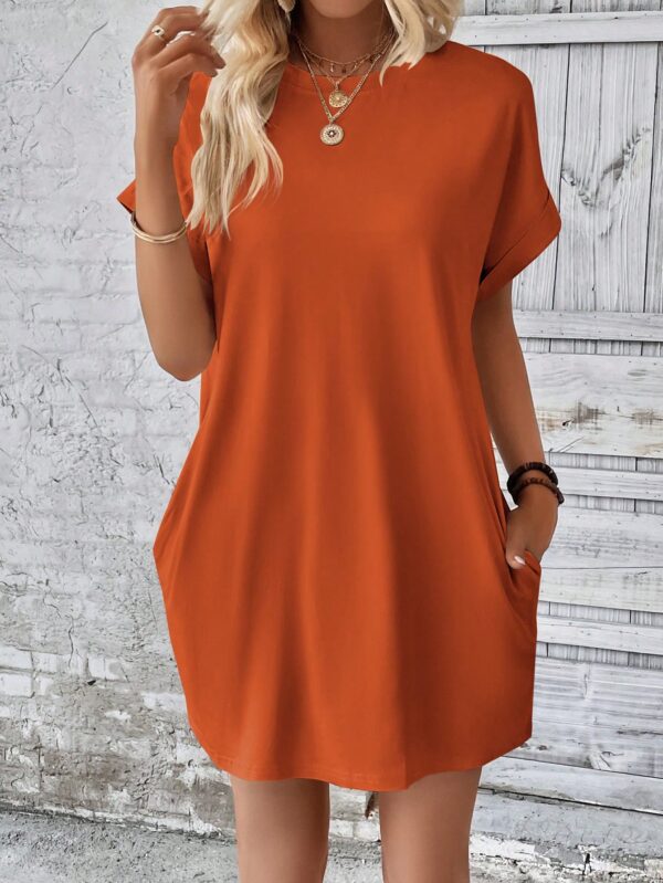Vestido Casual Manga Murciélago con Bolsillo Oculto - Image 125