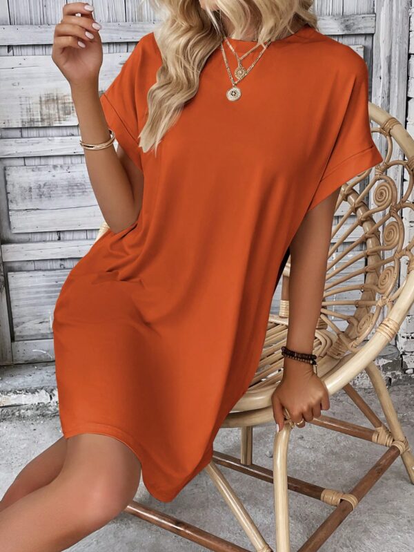 Vestido Casual Manga Murciélago con Bolsillo Oculto - Image 126