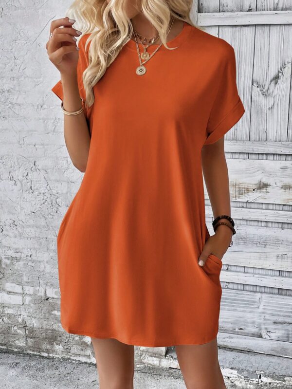 Vestido Casual Manga Murciélago con Bolsillo Oculto - Image 127