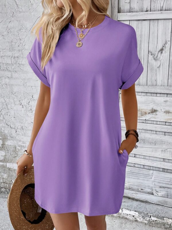Vestido Casual Manga Murciélago con Bolsillo Oculto - Image 140