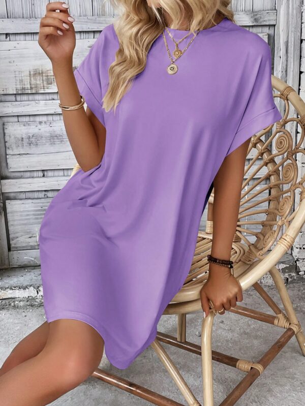 Vestido Casual Manga Murciélago con Bolsillo Oculto - Image 142