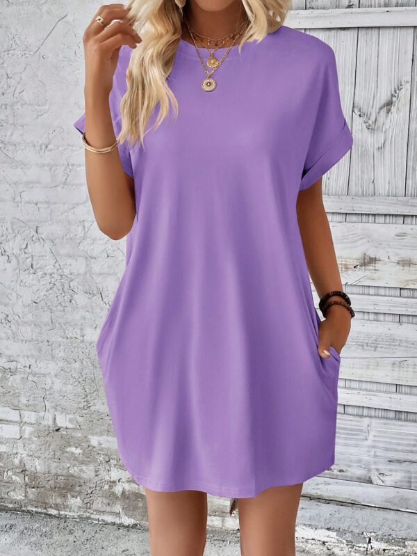 Vestido Casual Manga Murciélago con Bolsillo Oculto - Image 143