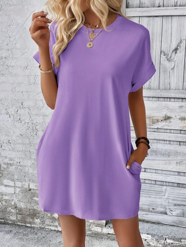 Vestido Casual Manga Murciélago con Bolsillo Oculto - Image 144