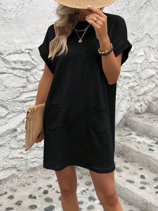 Vestido Casual Manga Murciélago con Bolsillo Oculto - Image 14