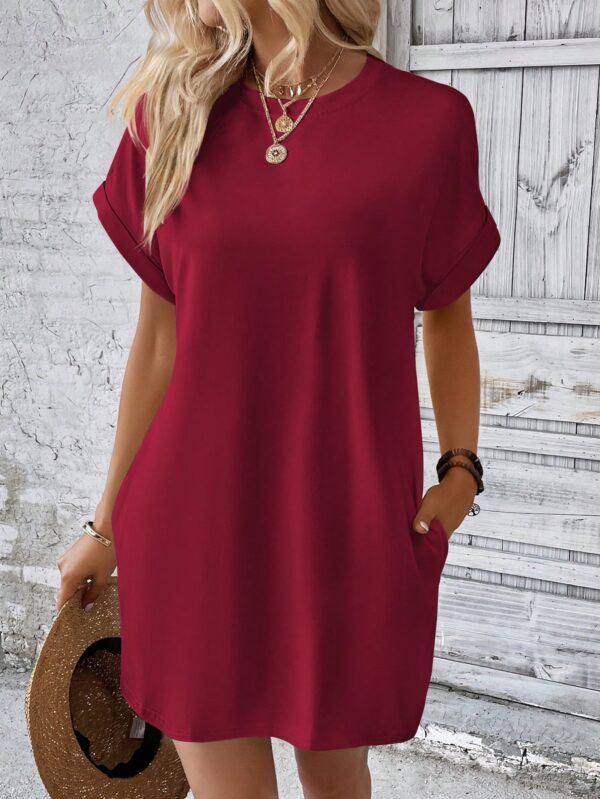 Vestido Casual Manga Murciélago con Bolsillo Oculto - Image 26