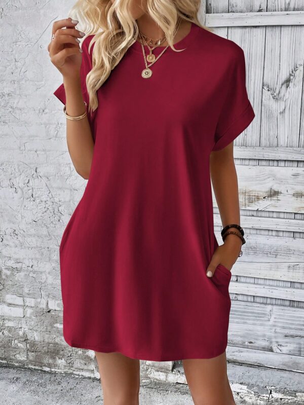 Vestido Casual Manga Murciélago con Bolsillo Oculto - Image 28