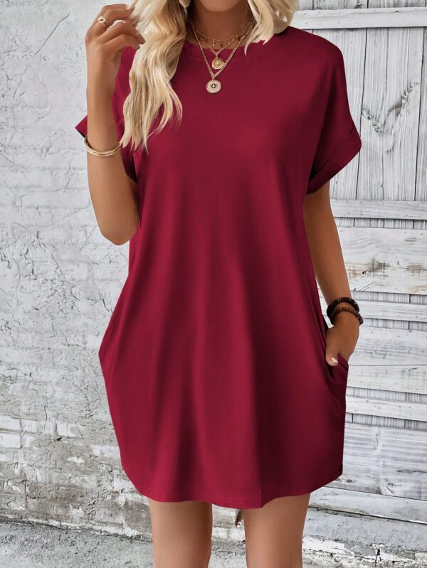 Vestido Casual Manga Murciélago con Bolsillo Oculto - Image 29