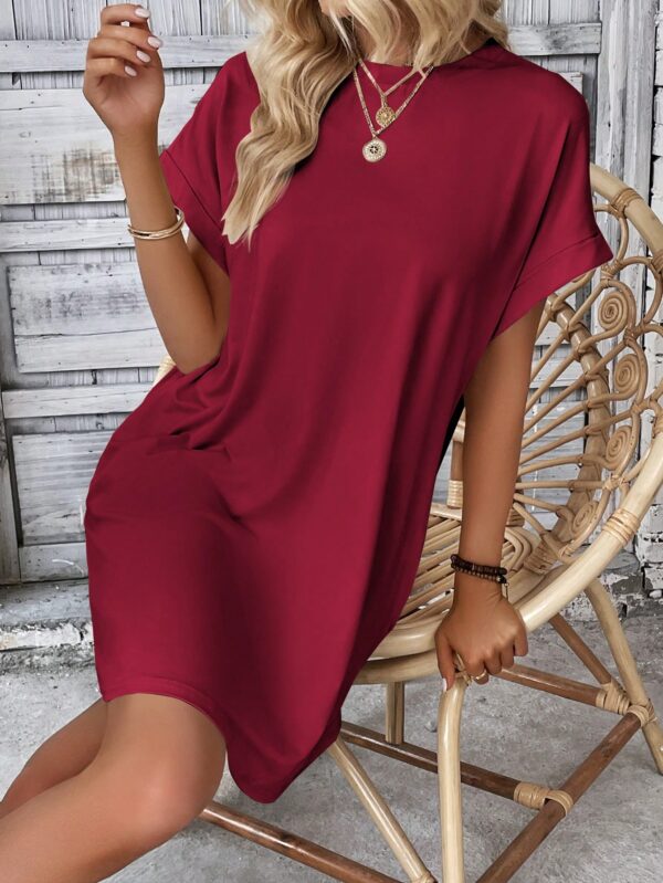 Vestido Casual Manga Murciélago con Bolsillo Oculto - Image 30