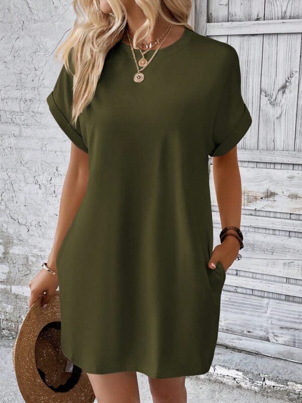 Vestido Casual Manga Murciélago con Bolsillo Oculto - Image 31