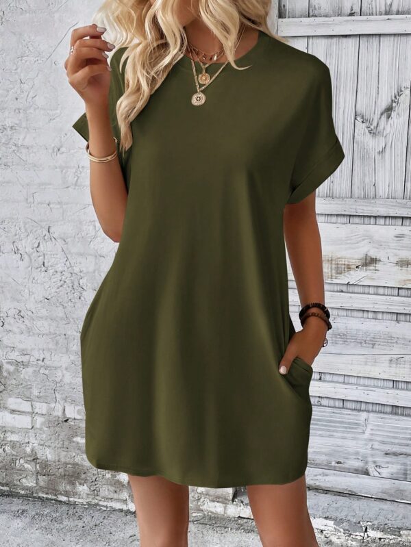 Vestido Casual Manga Murciélago con Bolsillo Oculto - Image 33