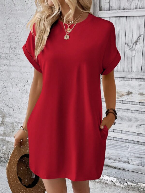 Vestido Casual Manga Murciélago con Bolsillo Oculto - Image 42
