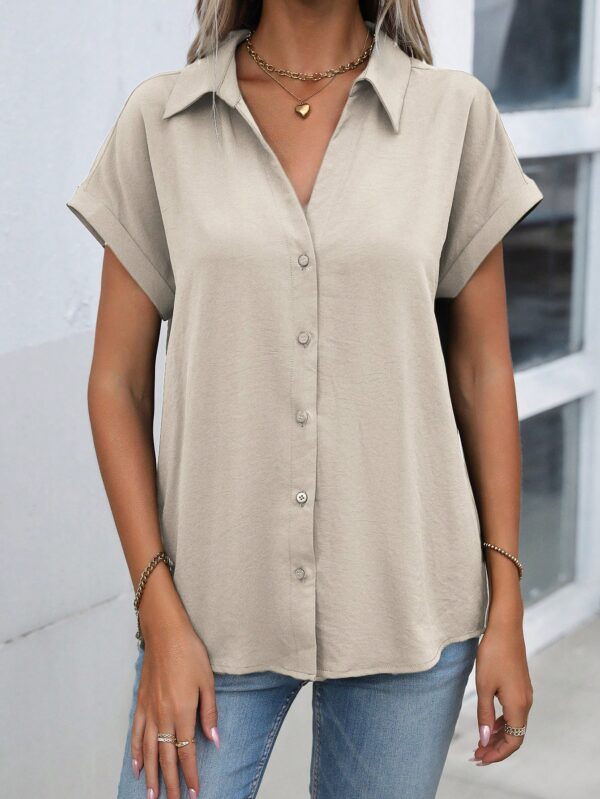 Camisa Casual de Manga Murciélago con Botones Frontales - Image 50