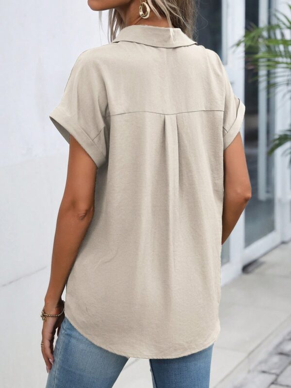Camisa Casual de Manga Murciélago con Botones Frontales - Image 51