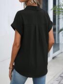 Camisa Casual de Manga Murciélago con Botones Frontales