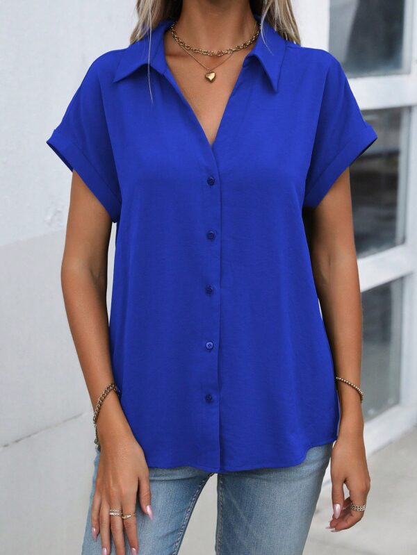 Camisa Casual de Manga Murciélago con Botones Frontales - Image 24