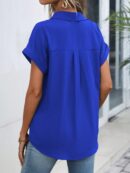 Camisa Casual de Manga Murciélago con Botones Frontales