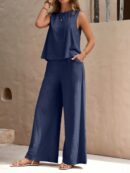 Conjunto Casual Top de Tirantes y Pantalón de Pierna Ancha