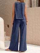 Conjunto Casual Top de Tirantes y Pantalón de Pierna Ancha