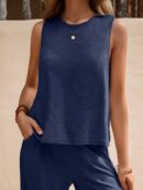Conjunto Casual Top de Tirantes y Pantalón de Pierna Ancha
