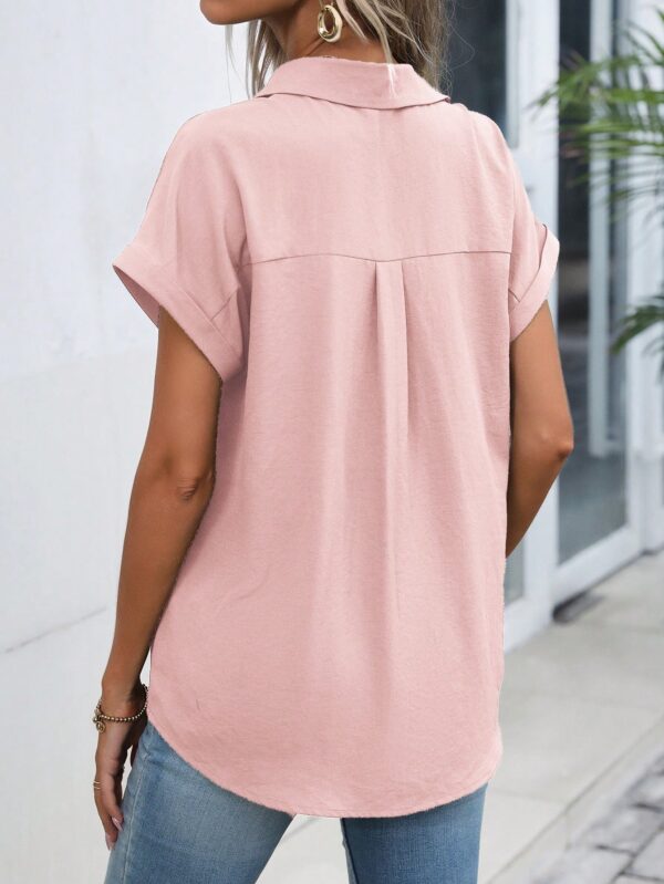 Camisa Casual de Manga Murciélago con Botones Frontales - Image 100