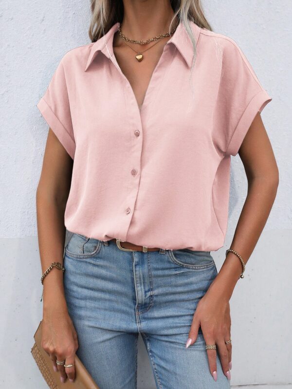 Camisa Casual de Manga Murciélago con Botones Frontales - Image 102