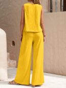 Conjunto Casual Top de Tirantes y Pantalón de Pierna Ancha